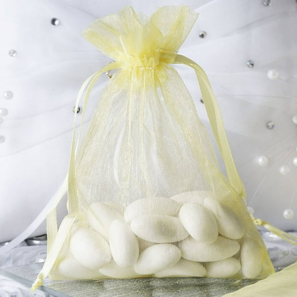 3x4 Inch Sheer Organza Gift Candy Bags 100,White